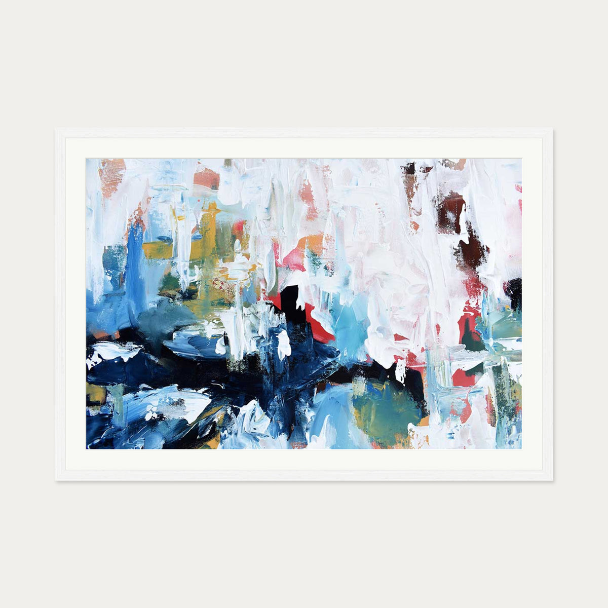 Abstract 183 Art Print — 70 x 100 cm — White Frame