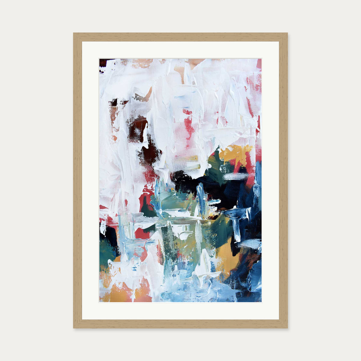 Abstract 184 Art Print — 50 x 70 cm — Oak Frame