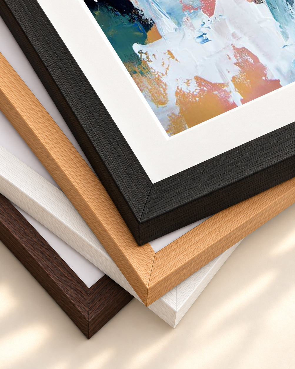 Abstract 184 Art Print — framed print corner with 5 cm mount and bevel