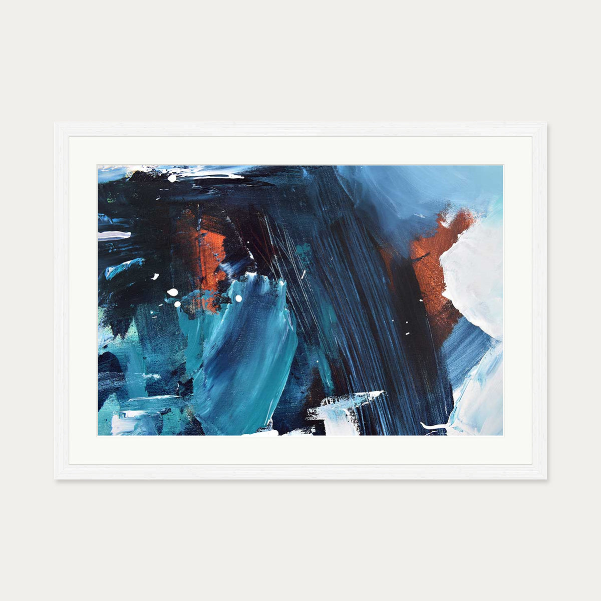 Abstract 185 Art Print — 50 x 70 cm — White Frame