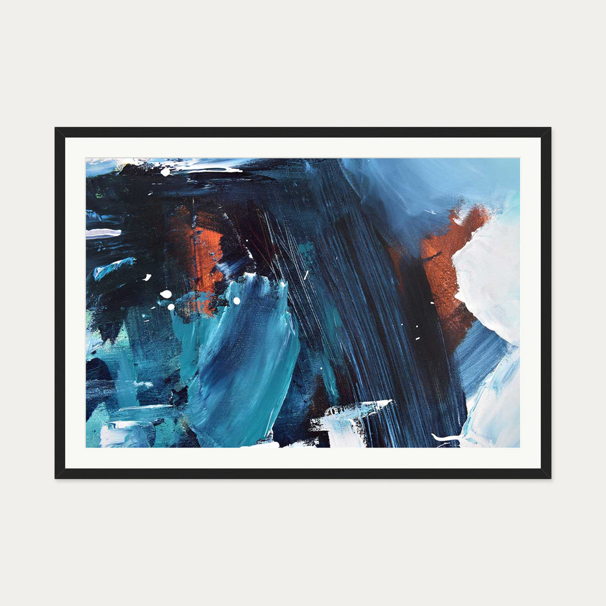 Abstract 185 Art Print — 70 x 100 cm — Black Frame
