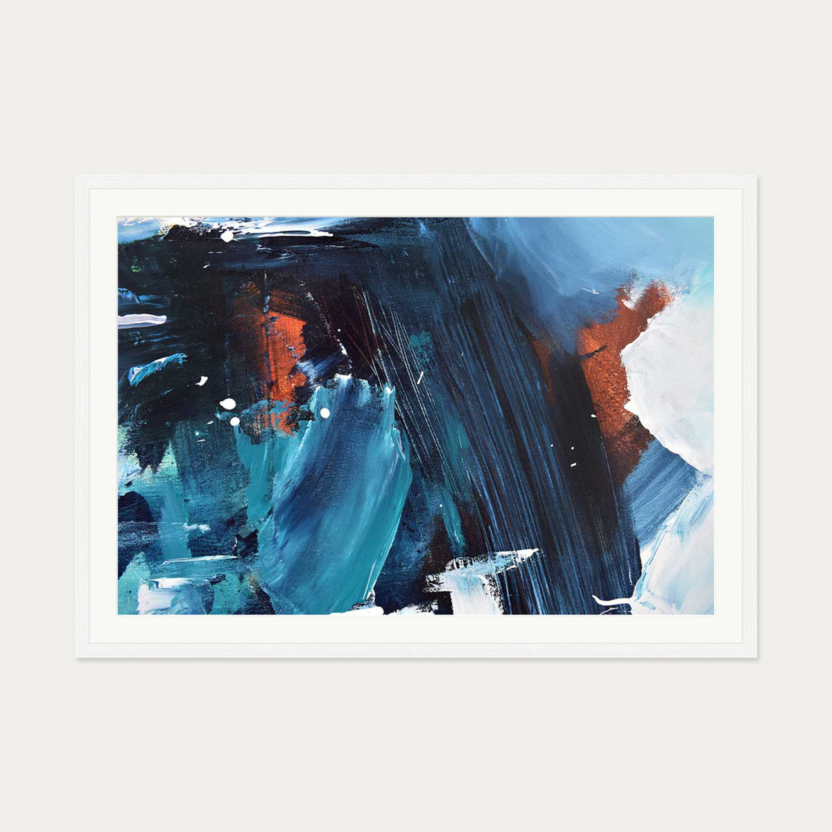 Abstract 185 Art Print — 70 x 100 cm — White Frame