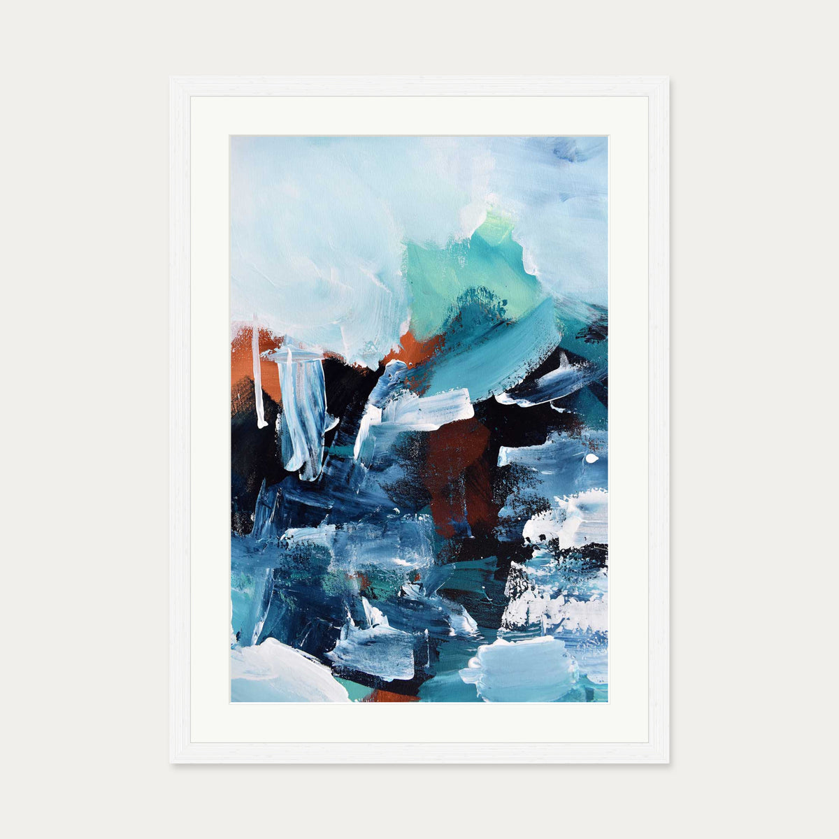Abstract 186 Art Print — 50 x 70 cm — White Frame