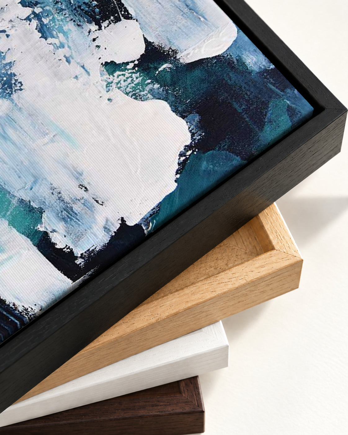 Abstract 187 Canvas Art — framed canvas corner and wrapped canvas detail