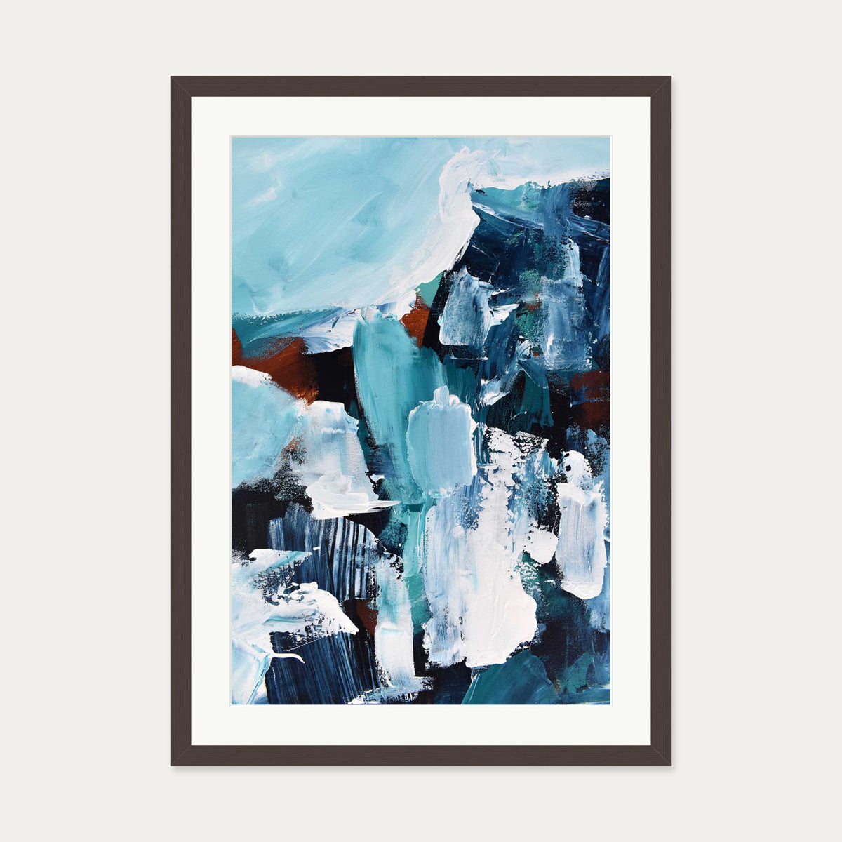 Abstract 187 Art Print — 50 x 70 cm — Brown Frame