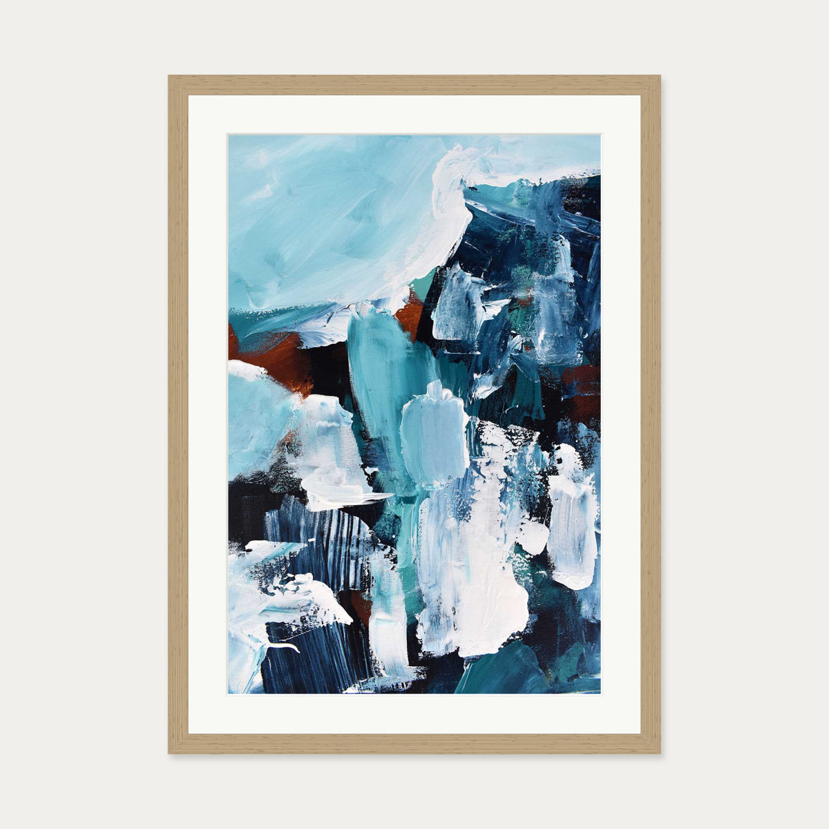 Abstract 187 Art Print — 50 x 70 cm — Oak Frame
