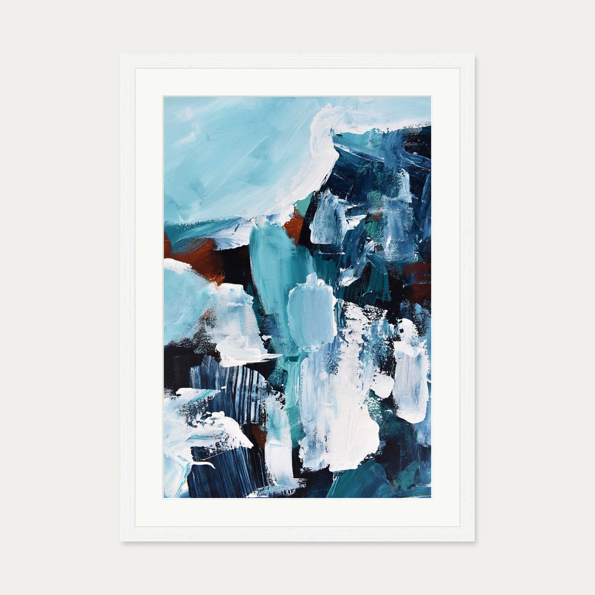 Abstract 187 Art Print — 50 x 70 cm — White Frame