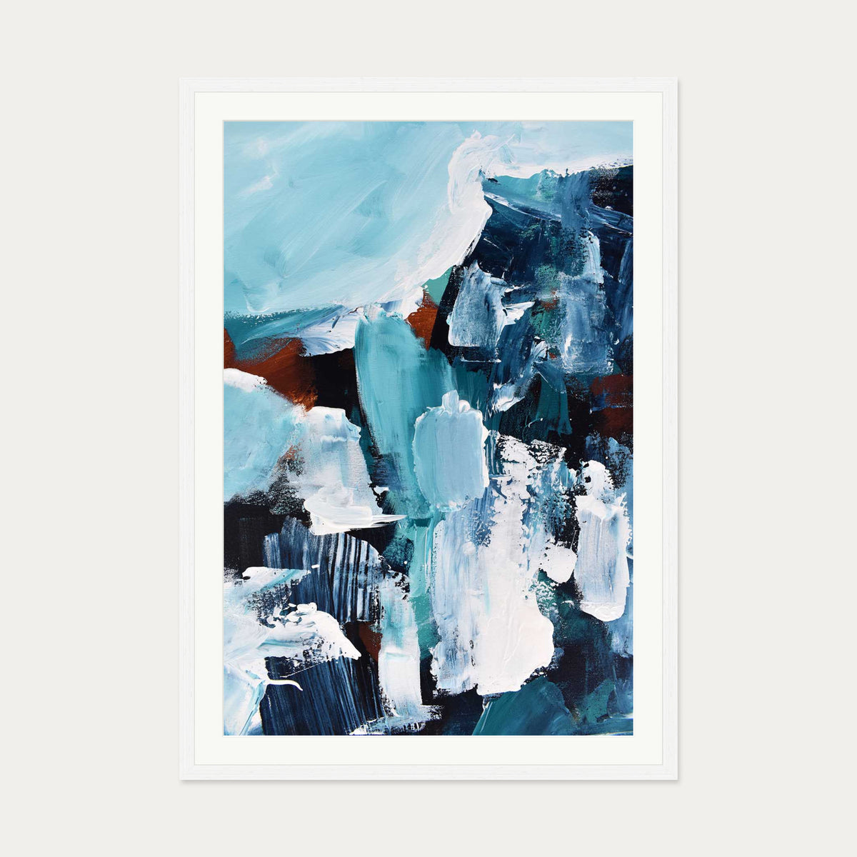 Abstract 187 Art Print — 70 x 100 cm — White Frame