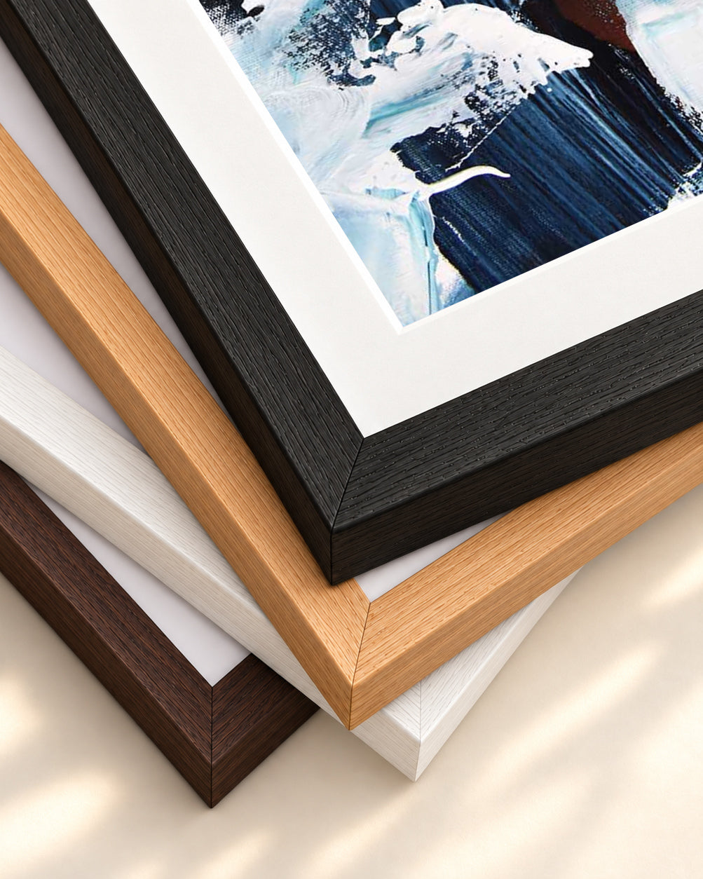 Abstract 187 Art Print — framed print corner with 5 cm mount and bevel
