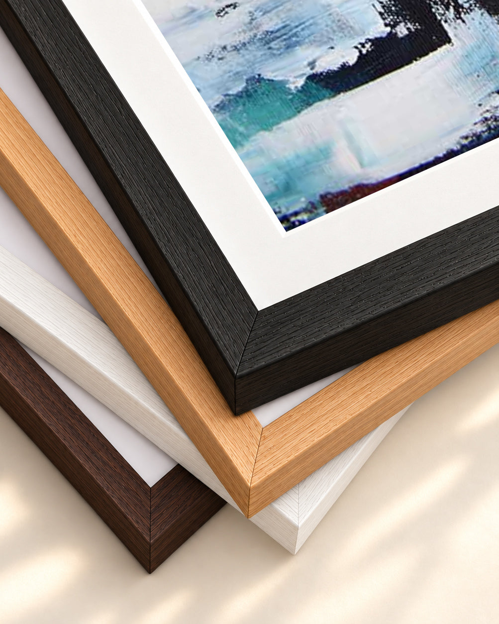 Abstract 188 Art Print — framed print corner with 5 cm mount and bevel