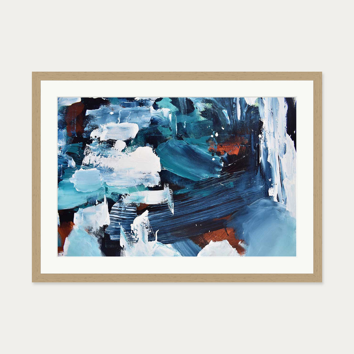 Abstract 189 Art Print — 50 x 70 cm — Oak Frame