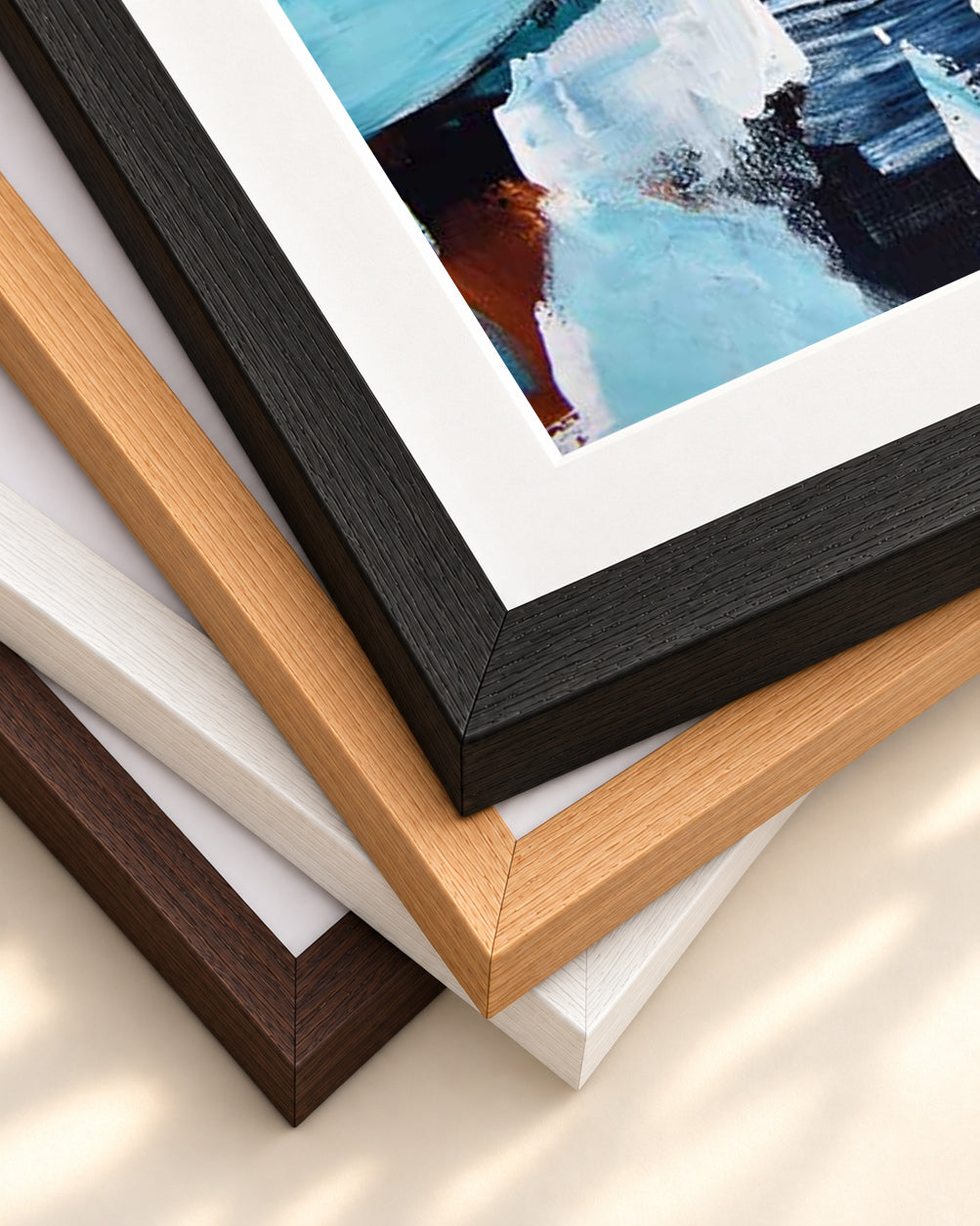 Abstract 189 Art Print — framed print corner with 5 cm mount and bevel