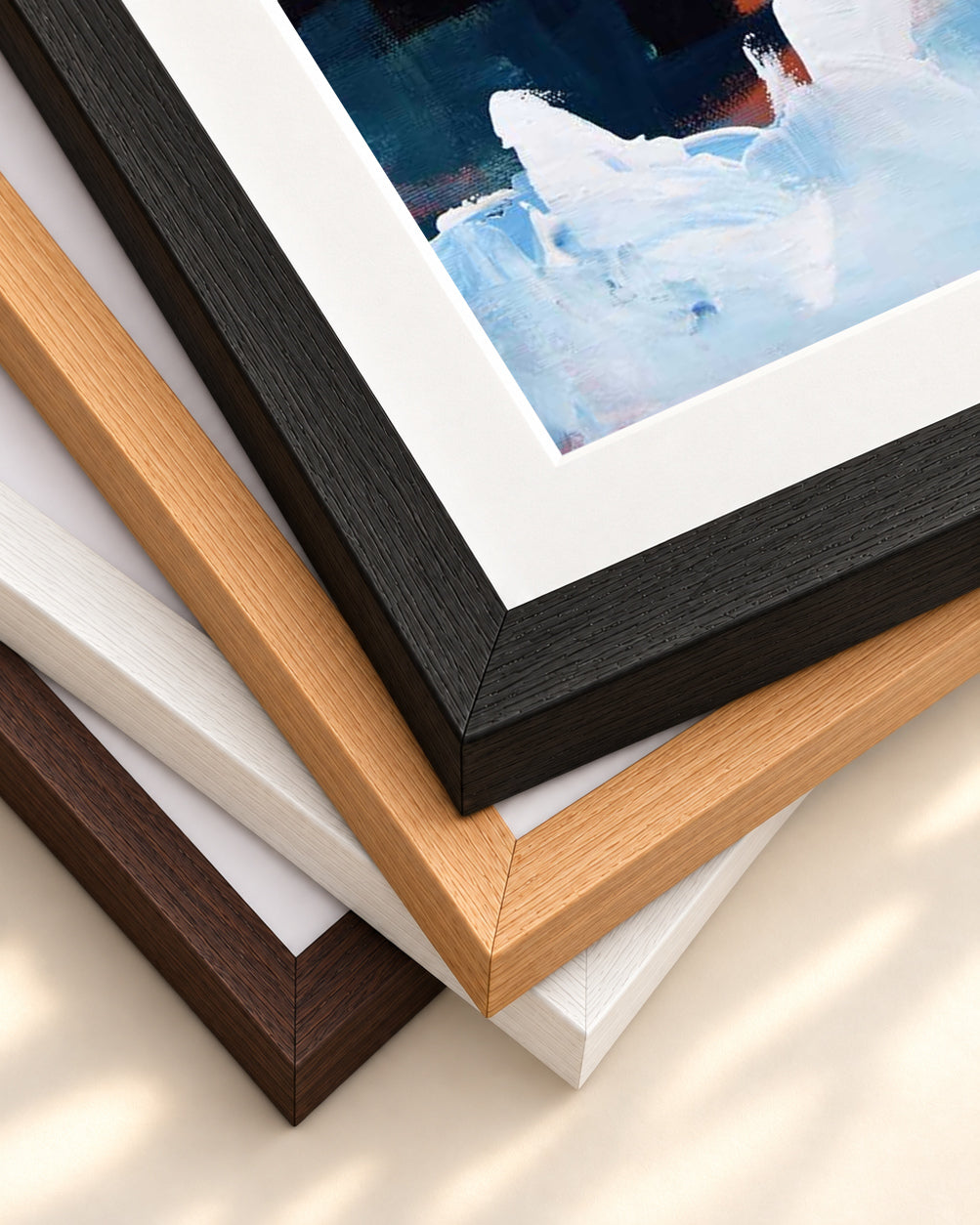 Abstract 190 Art Print — framed print corner with 5 cm mount and bevel