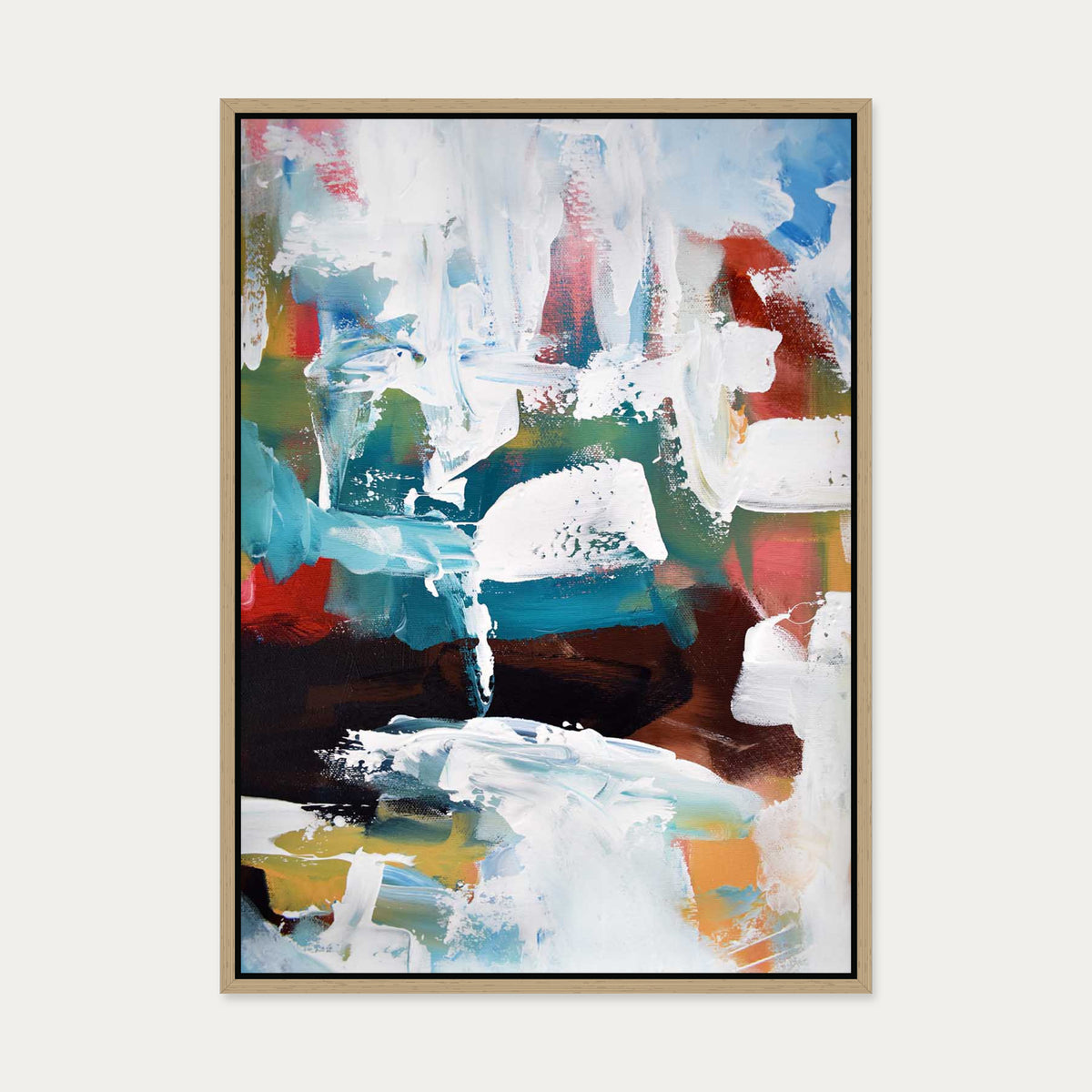 Abstract 191 Canvas Art — 50 x 70 cm — Oak Frame