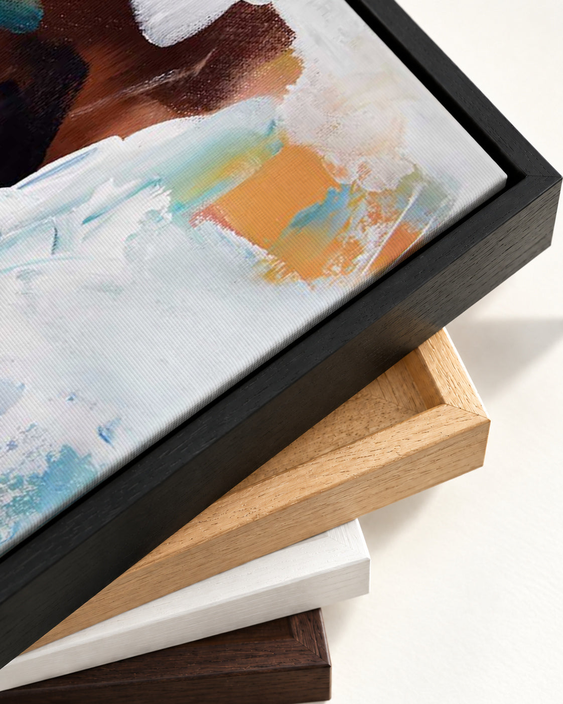 Abstract 191 Canvas Art — framed canvas corner and wrapped canvas detail