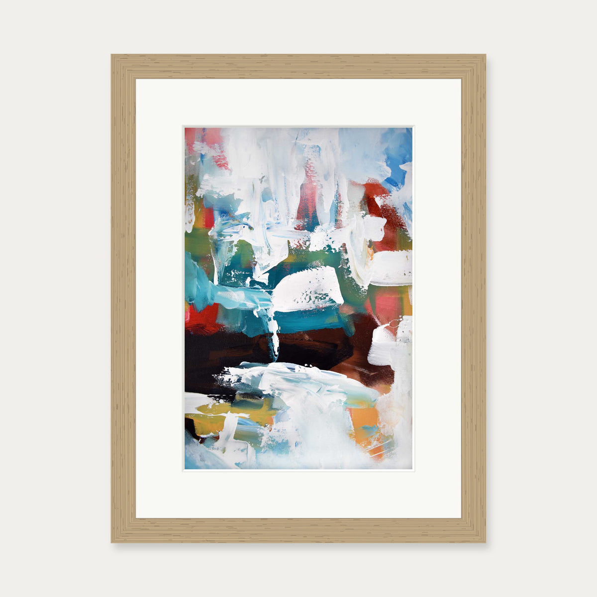 Abstract 191 Art Print — 30 x 40 cm — Oak Frame