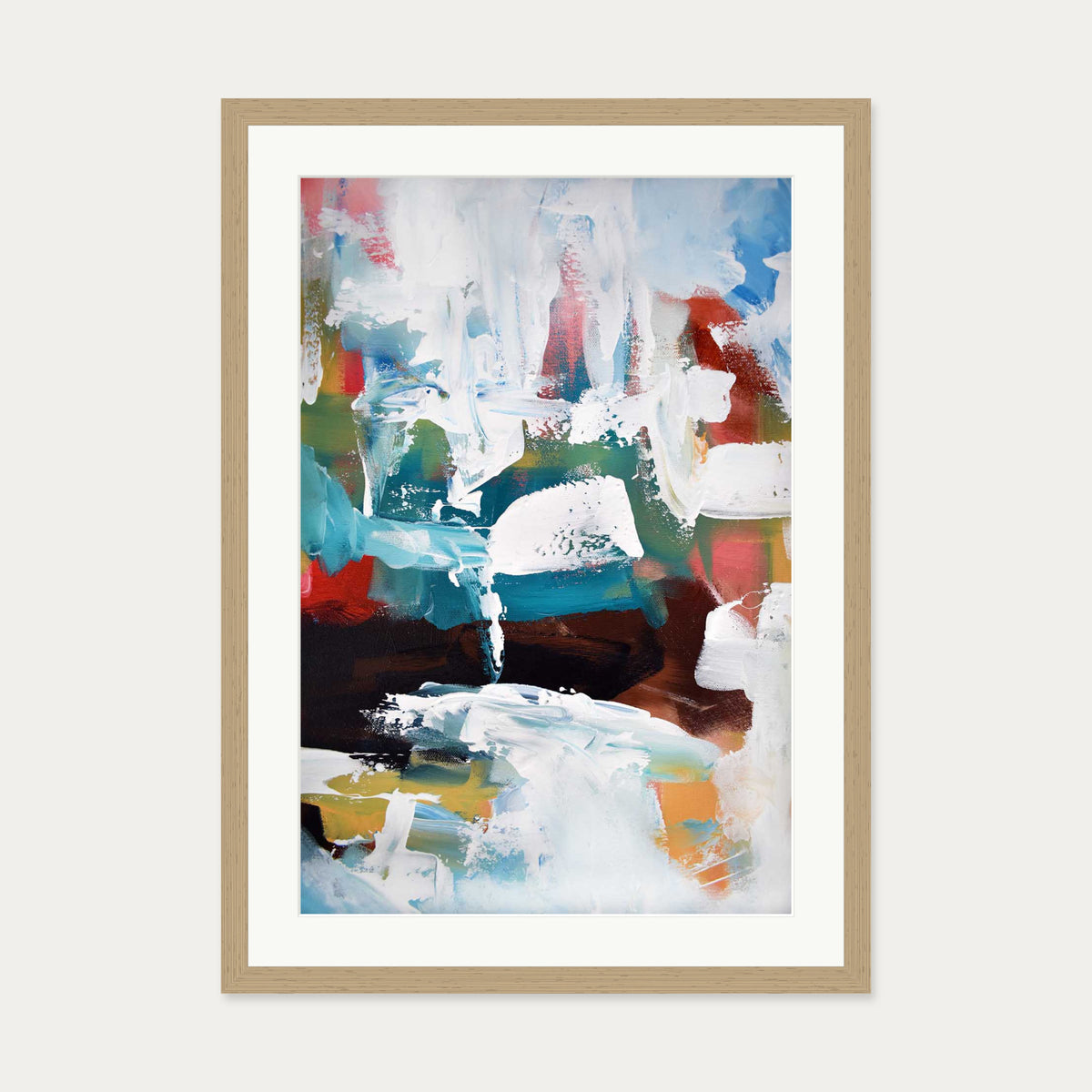 Abstract 191 Art Print — 50 x 70 cm — Oak Frame
