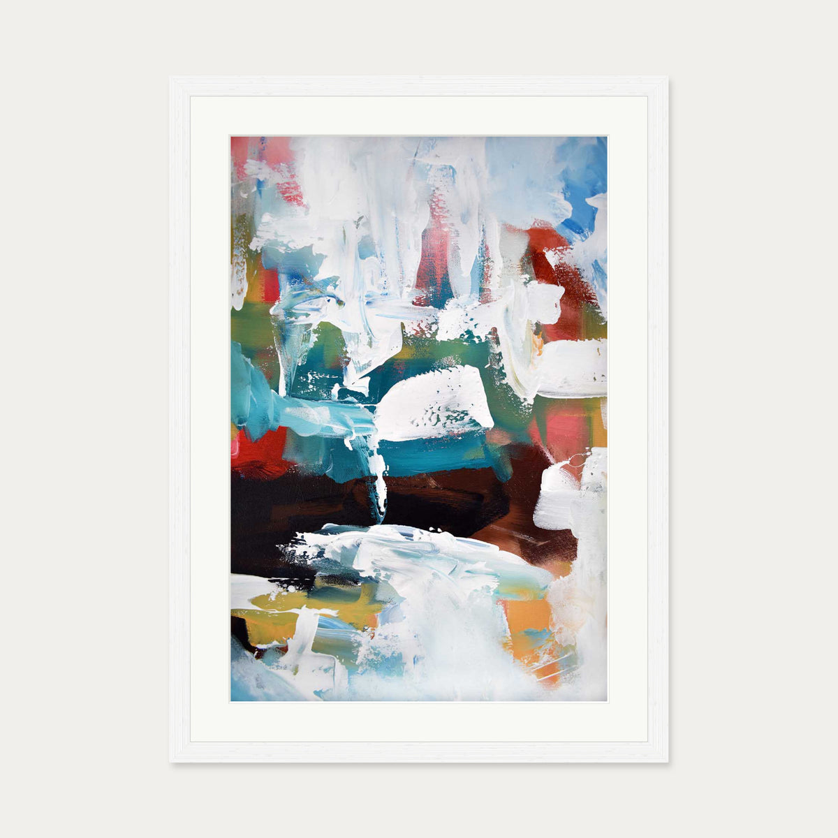 Abstract 191 Art Print — 50 x 70 cm — White Frame