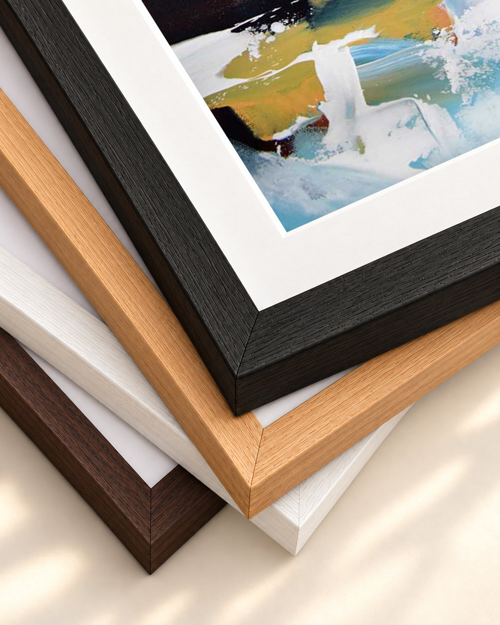 Abstract 191 Art Print — framed print corner with 5 cm mount and bevel