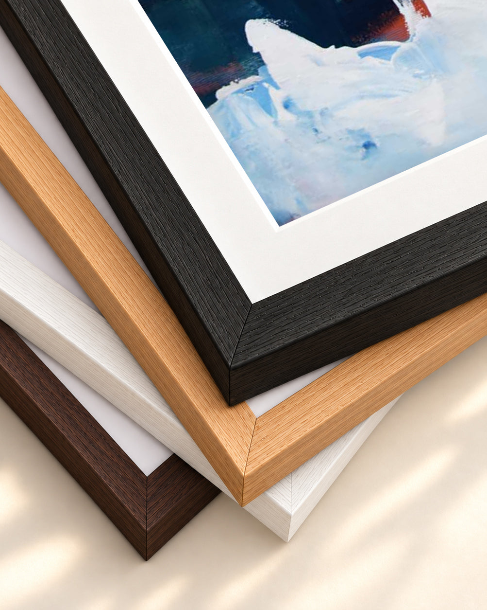 Abstract 192 Art Print — framed print corner with 5 cm mount and bevel
