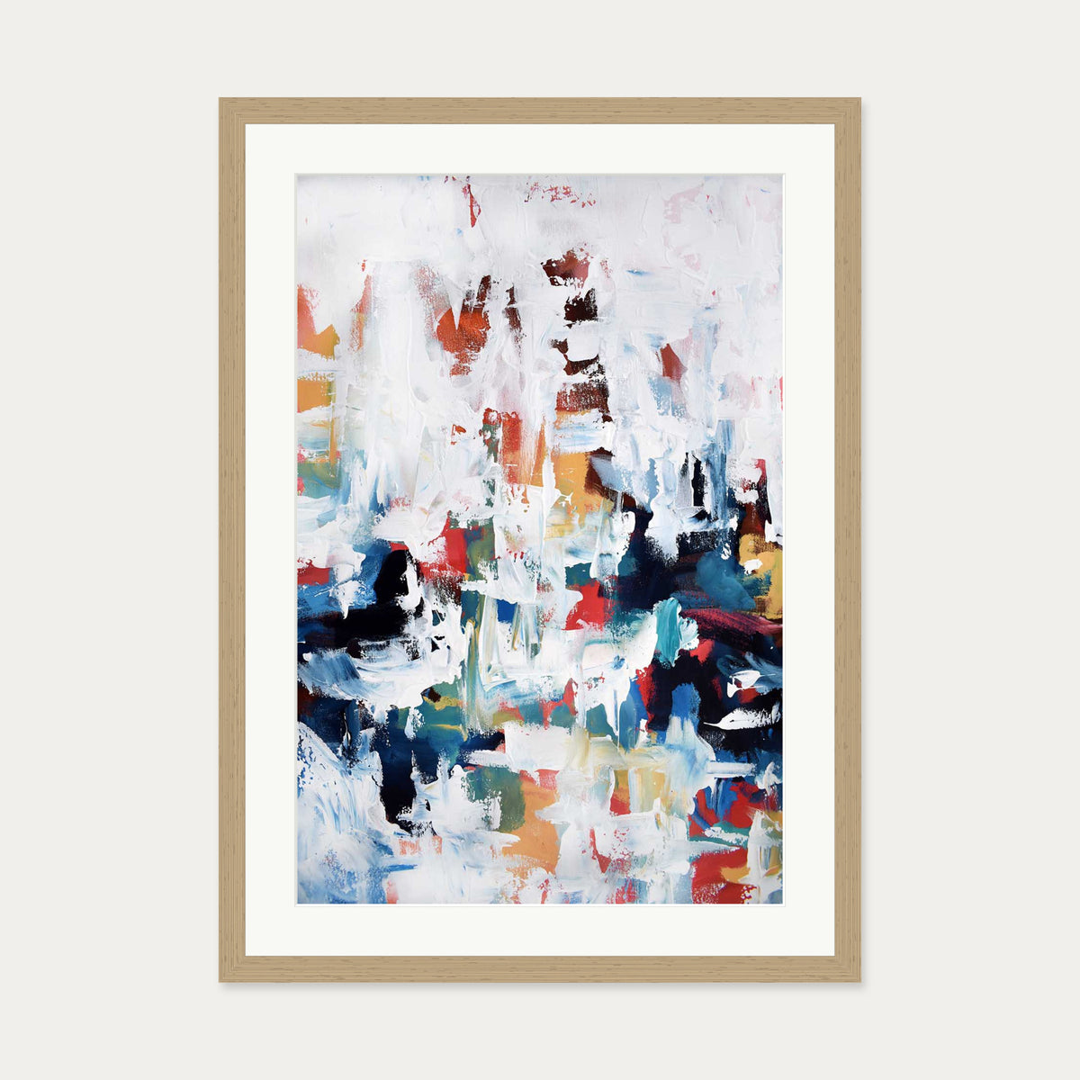 Abstract 193 Art Print — 50 x 70 cm — Oak Frame