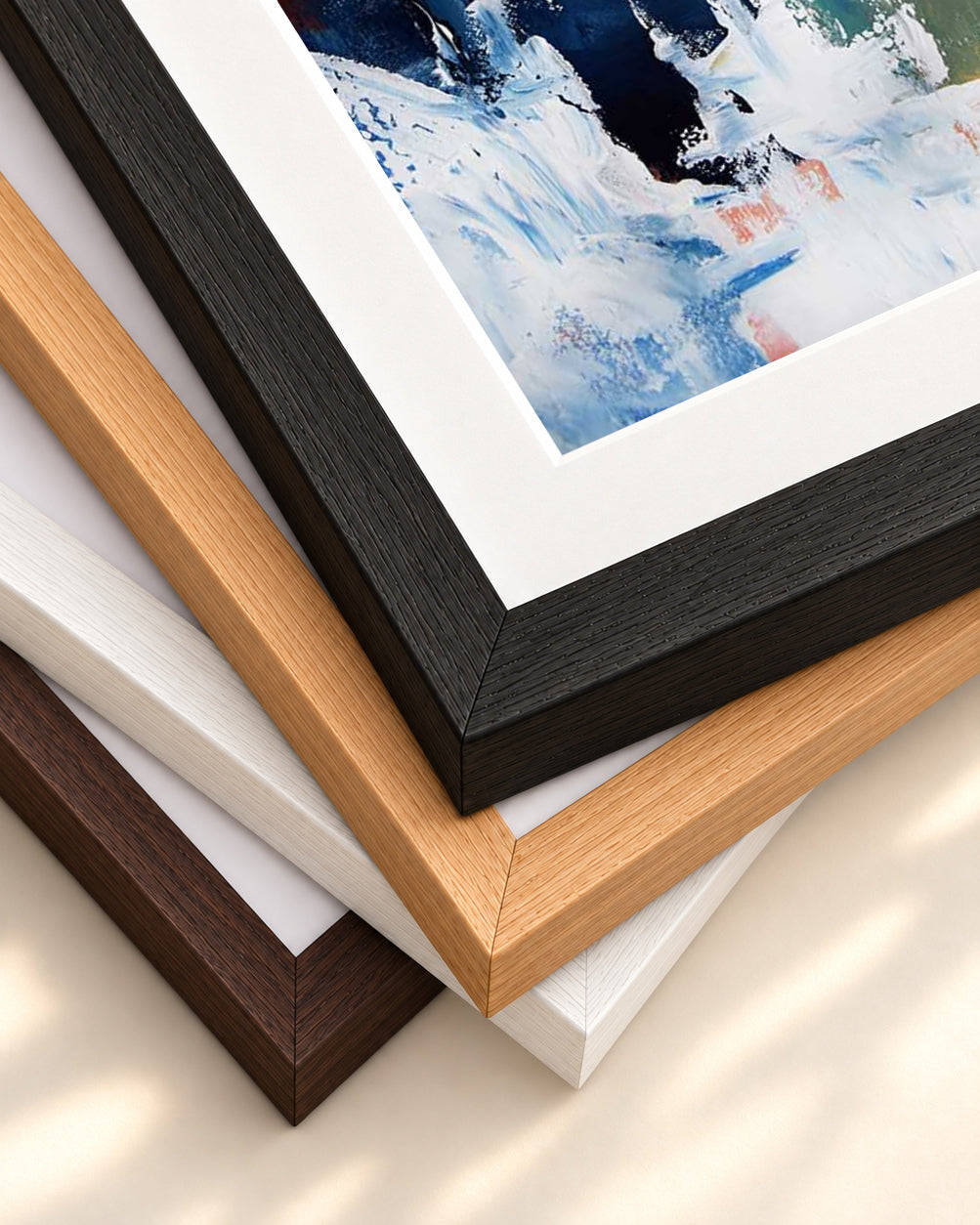 Abstract 193 Art Print — framed print corner with 5 cm mount and bevel