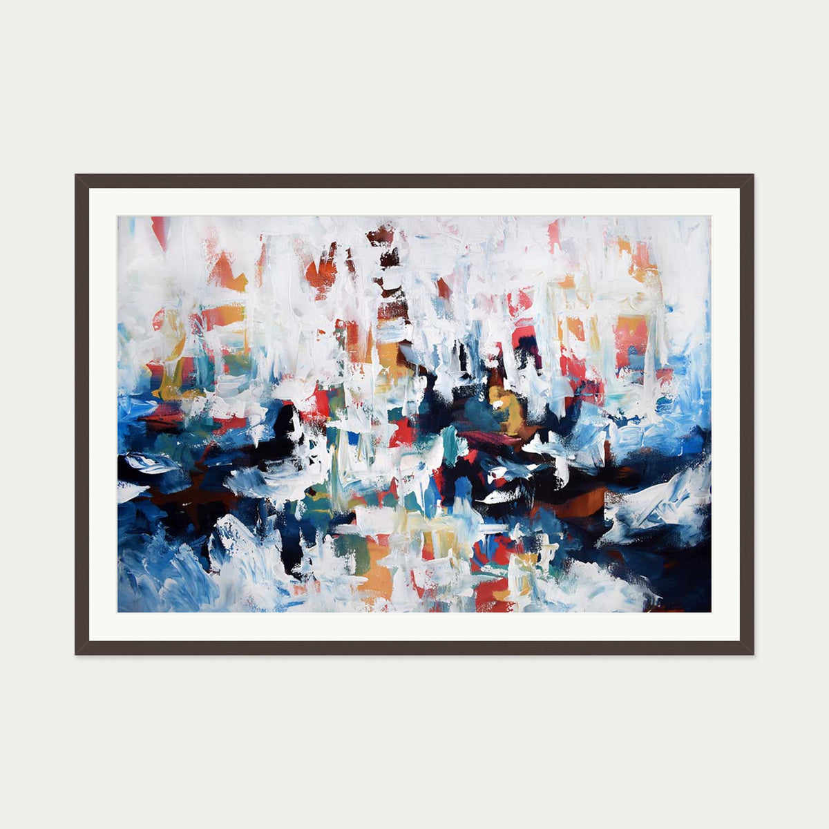 Abstract 194 Art Print — 70 x 100 cm — Brown Frame