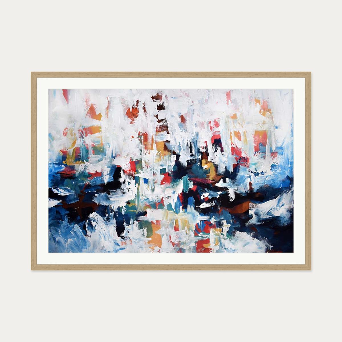 Abstract 194 Art Print — 70 x 100 cm — Oak Frame
