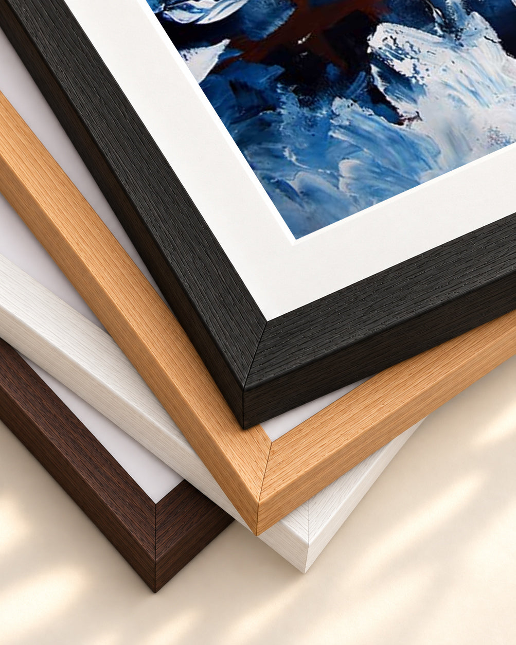 Abstract 194 Art Print — framed print corner with 5 cm mount and bevel