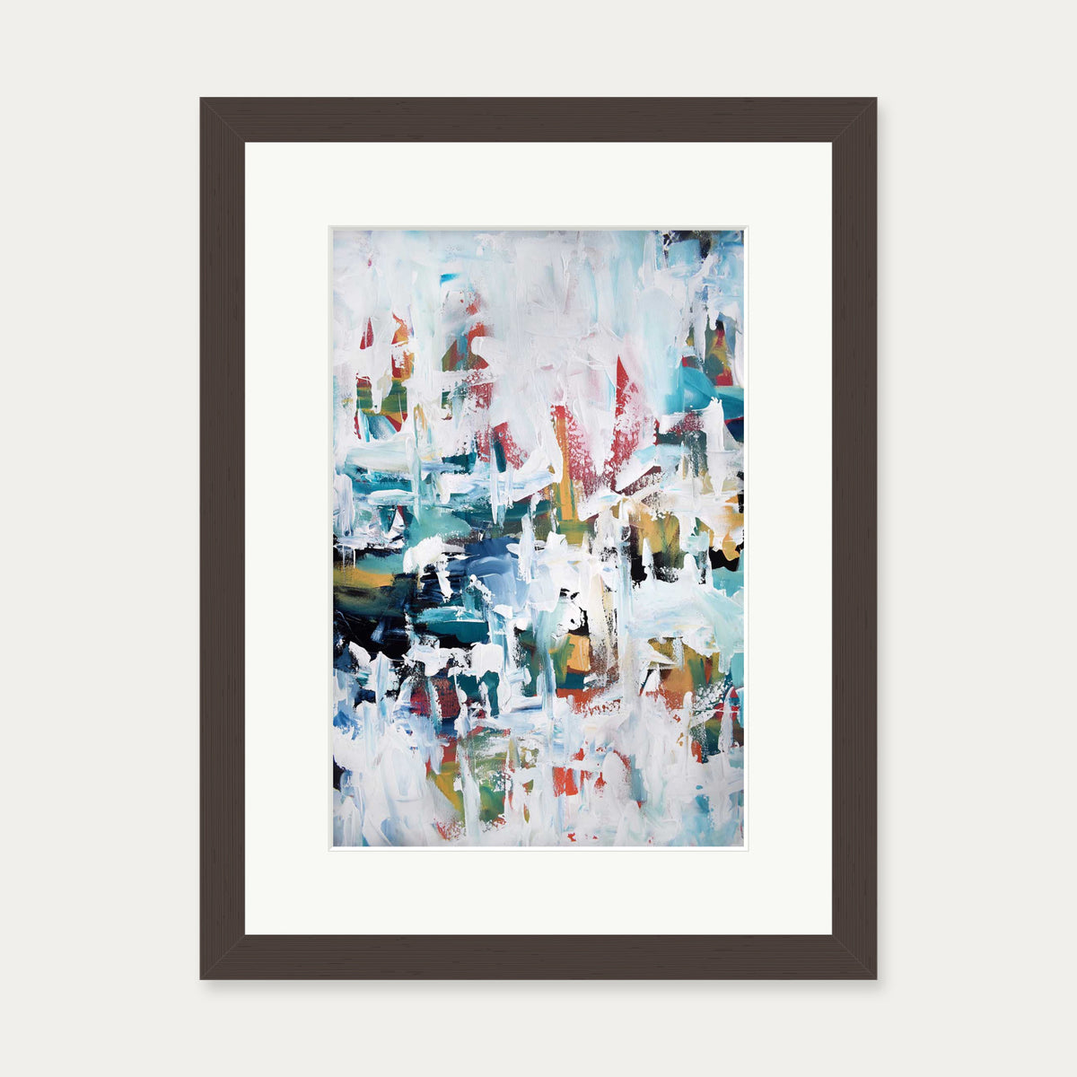 Abstract 195 Art Print — 30 x 40 cm — Brown Frame