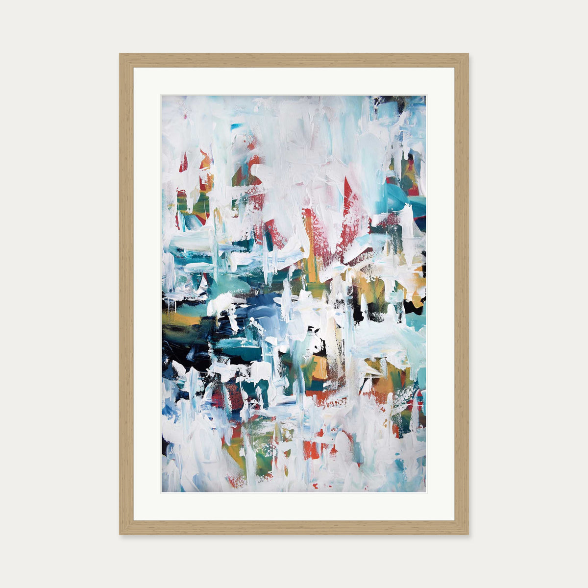 Abstract 195 Art Print — 50 x 70 cm — Oak Frame