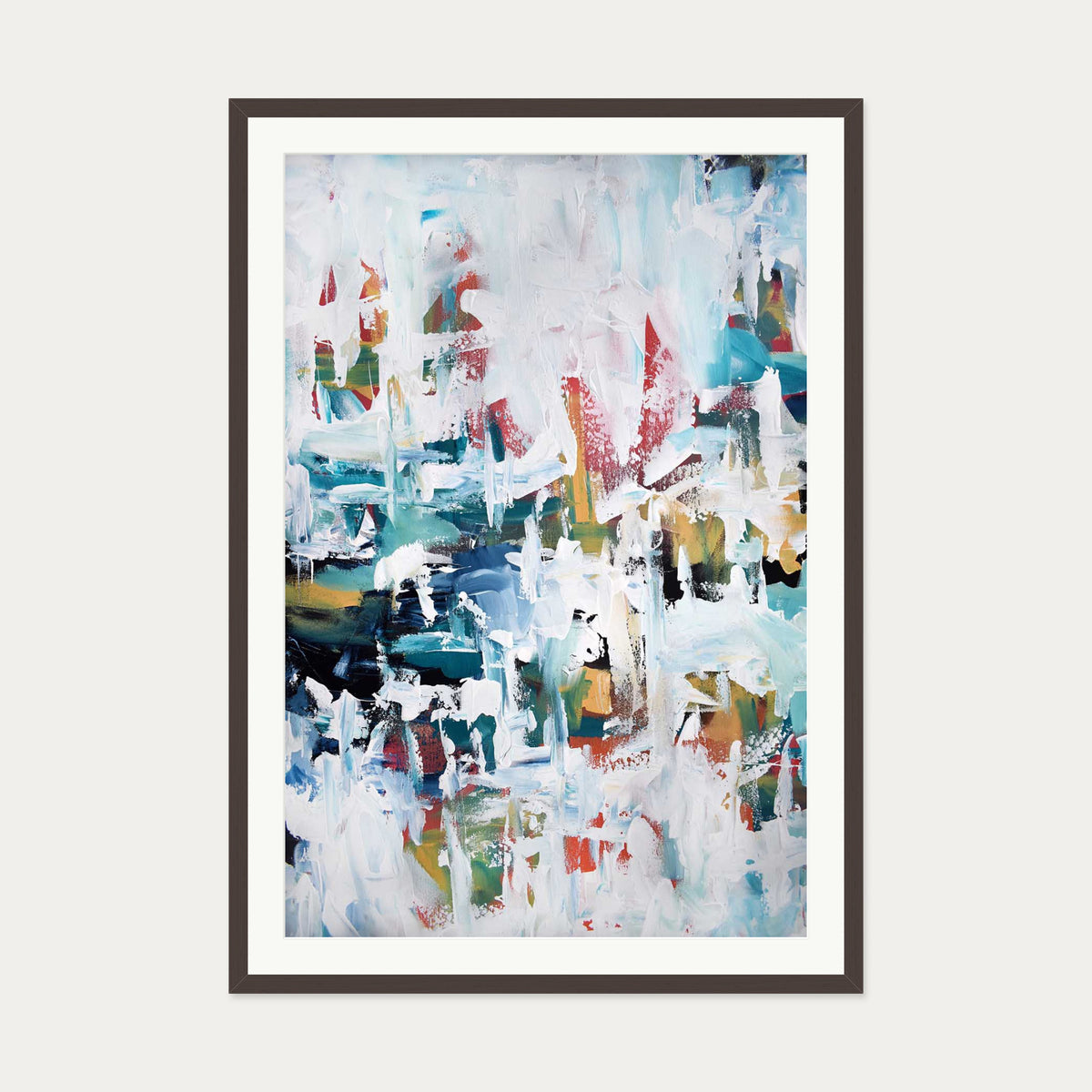 Abstract 195 Art Print — 70 x 100 cm — Brown Frame