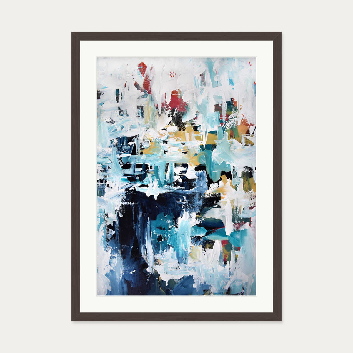 Abstract 196 Art Print — 50 x 70 cm — Brown Frame