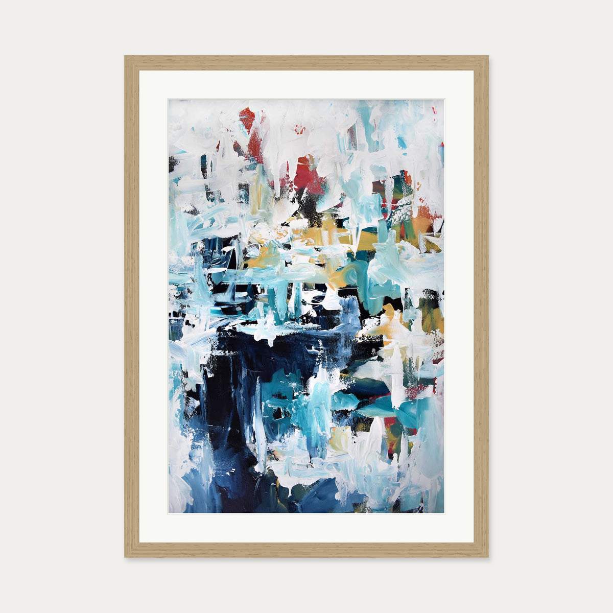 Abstract 196 Art Print — 50 x 70 cm — Oak Frame