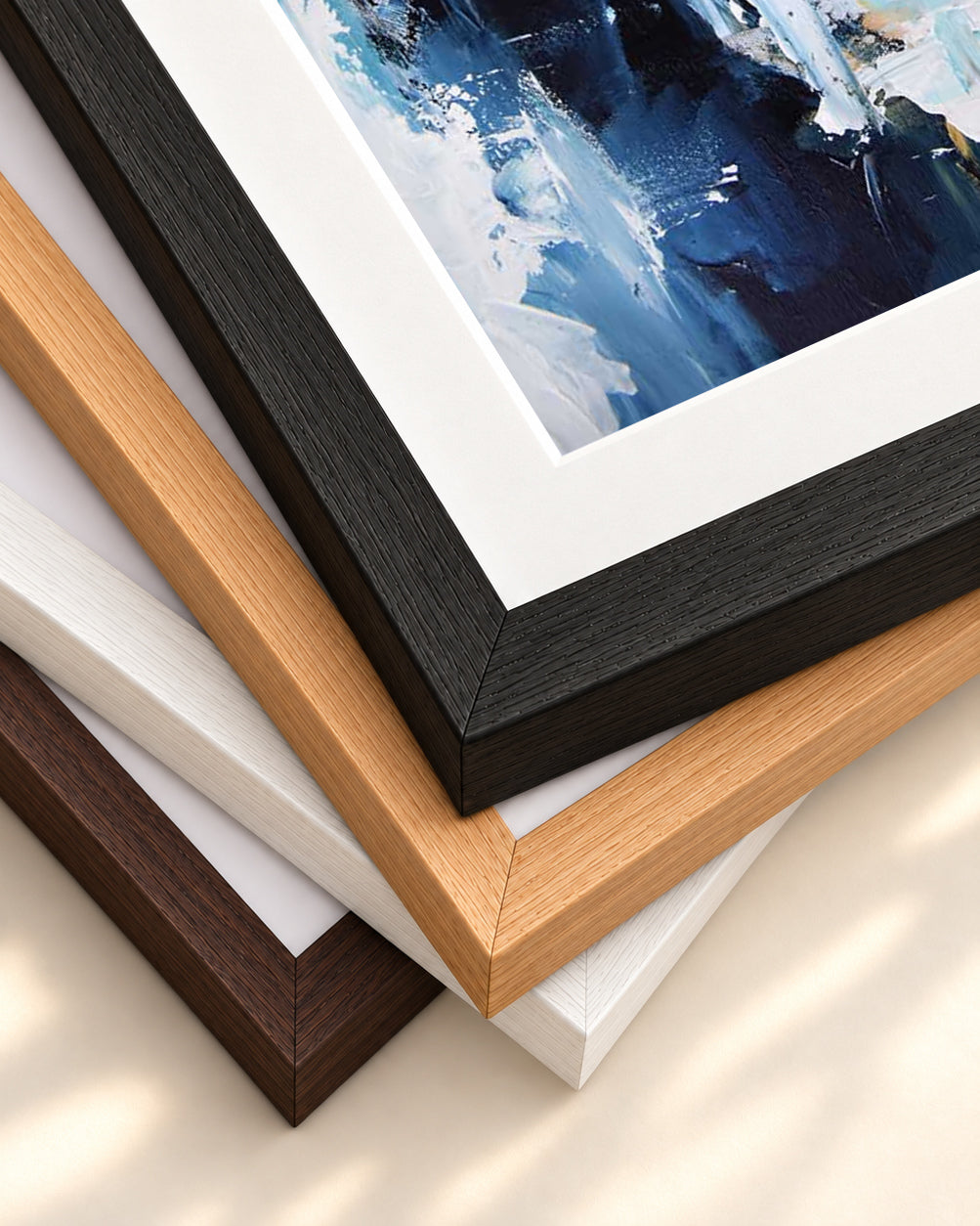 Abstract 196 Art Print — framed print corner with 5 cm mount and bevel