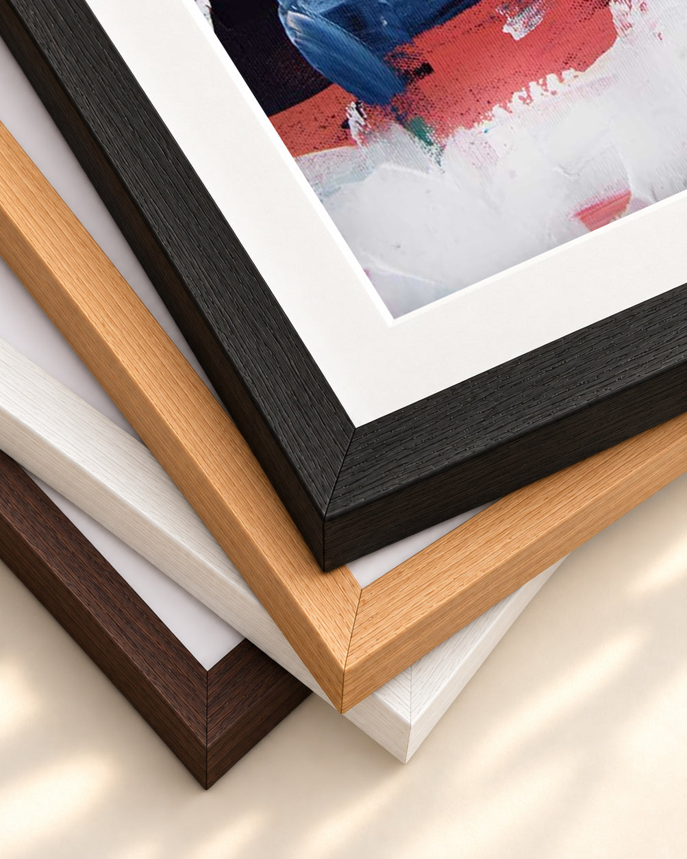 Abstract 197 Art Print — framed print corner with 5 cm mount and bevel