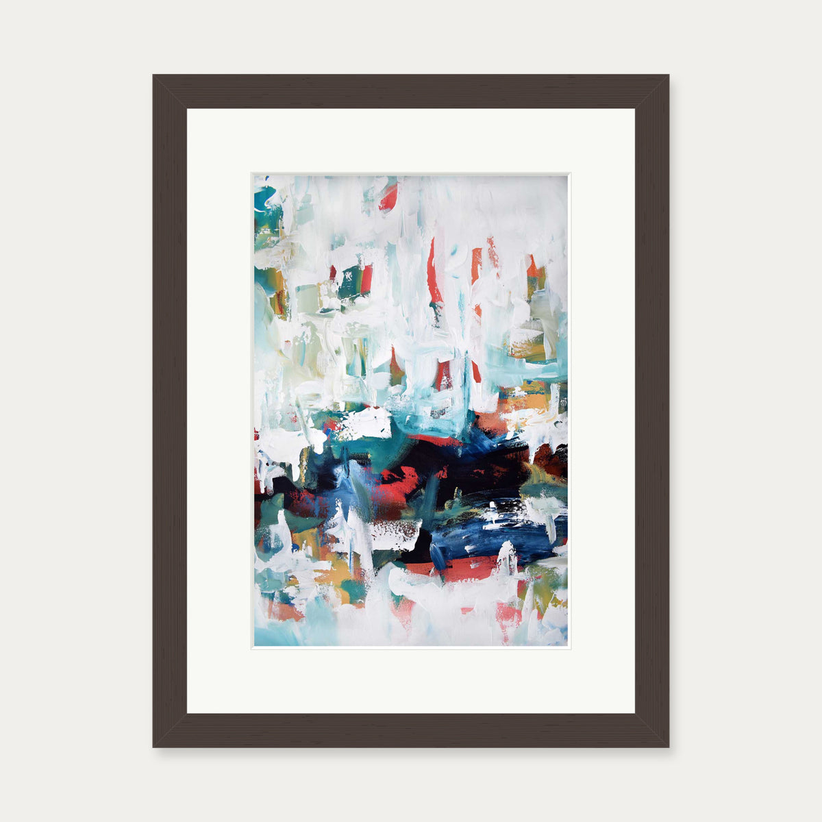 Abstract 198 Art Print — 30 x 40 cm — Brown Frame