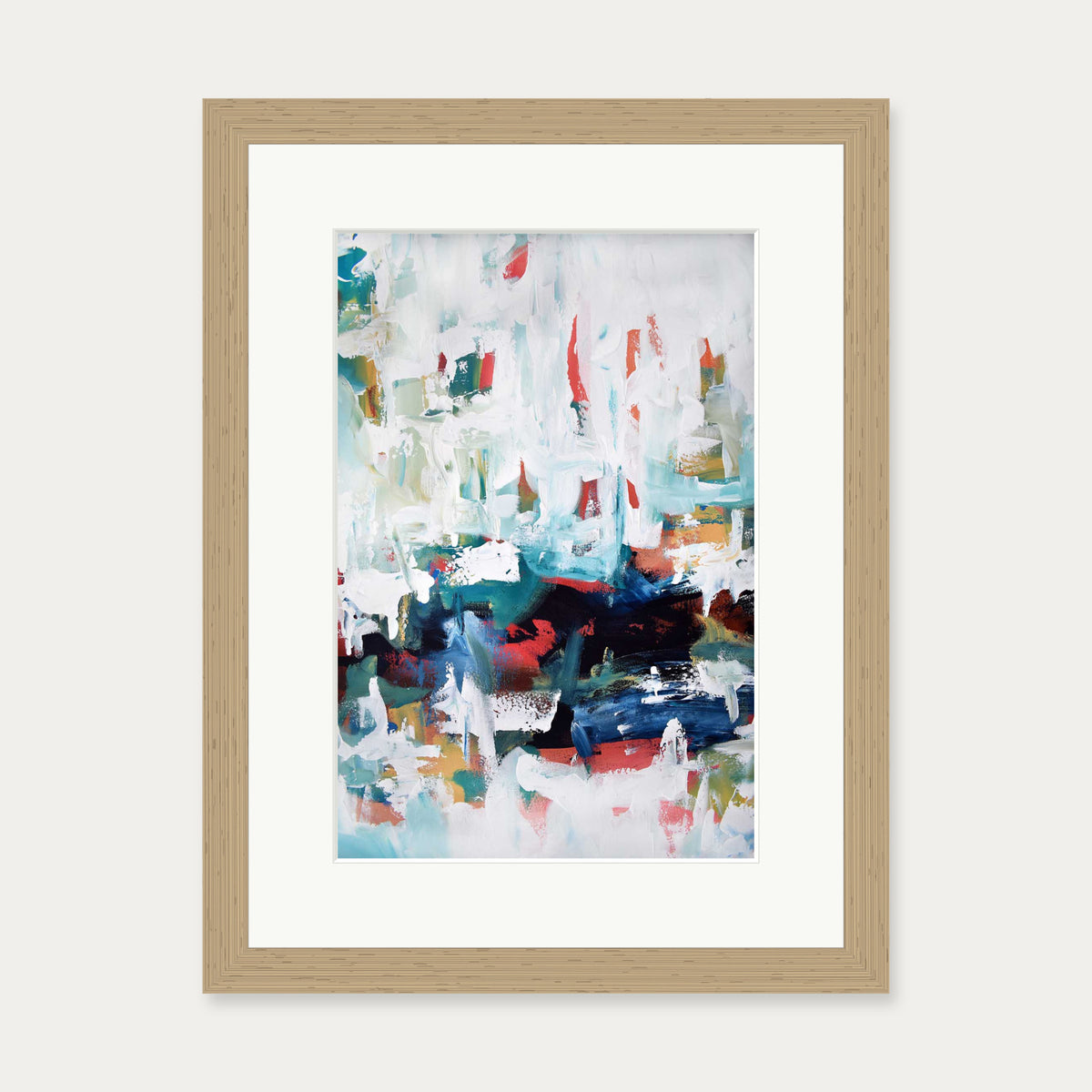 Abstract 198 Art Print — 30 x 40 cm — Oak Frame