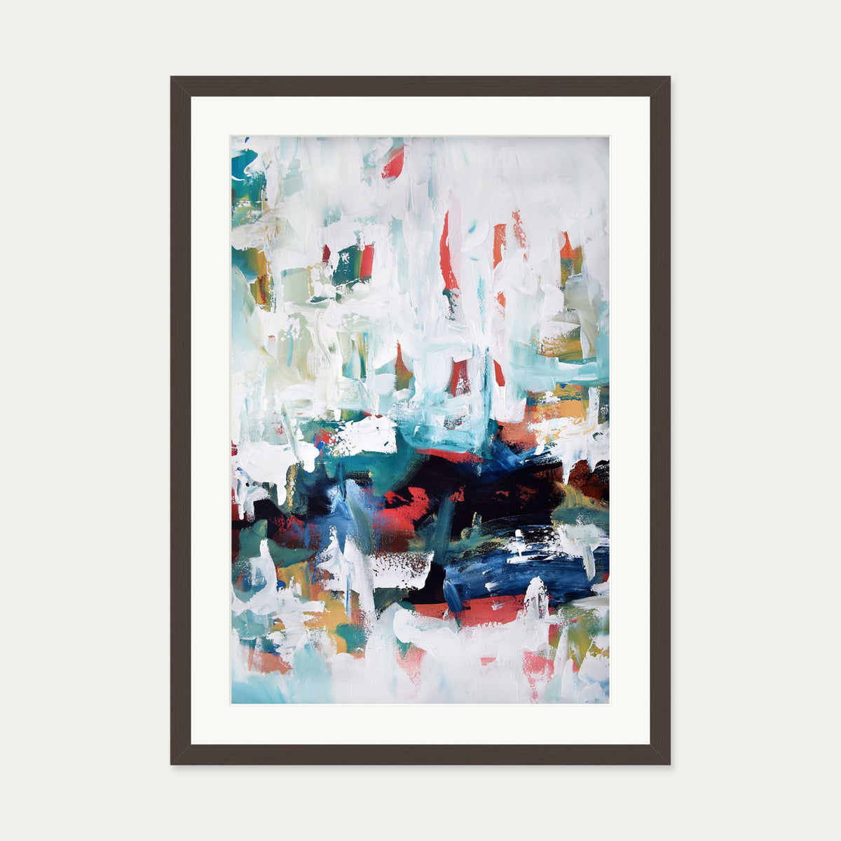 Abstract 198 Art Print — 50 x 70 cm — Brown Frame
