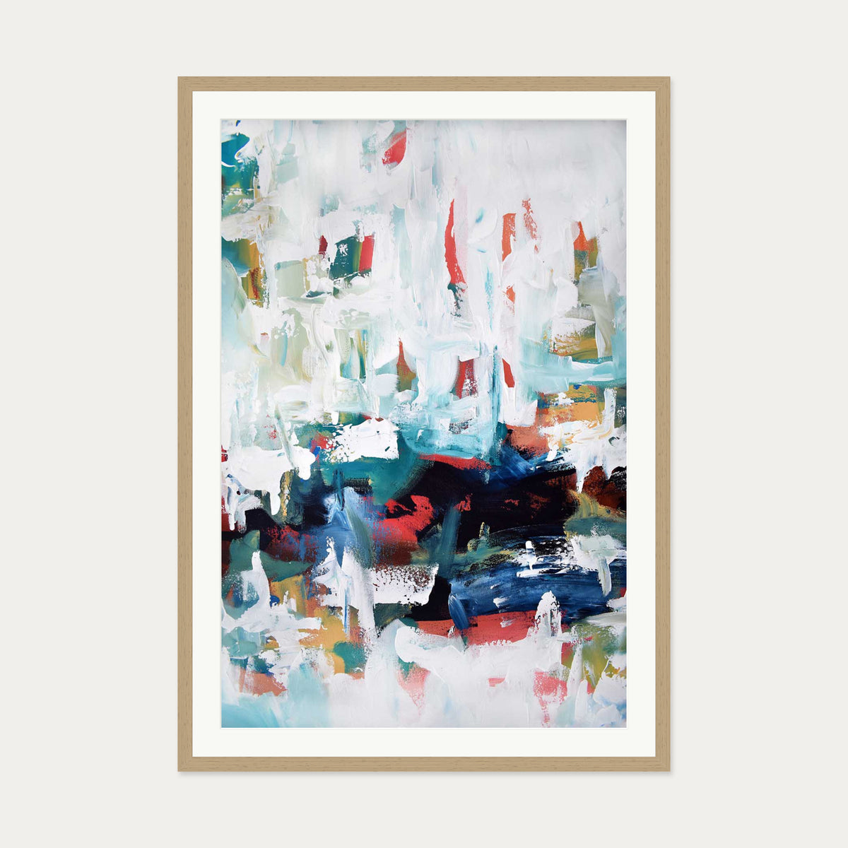 Abstract 198 Art Print — 70 x 100 cm — Oak Frame