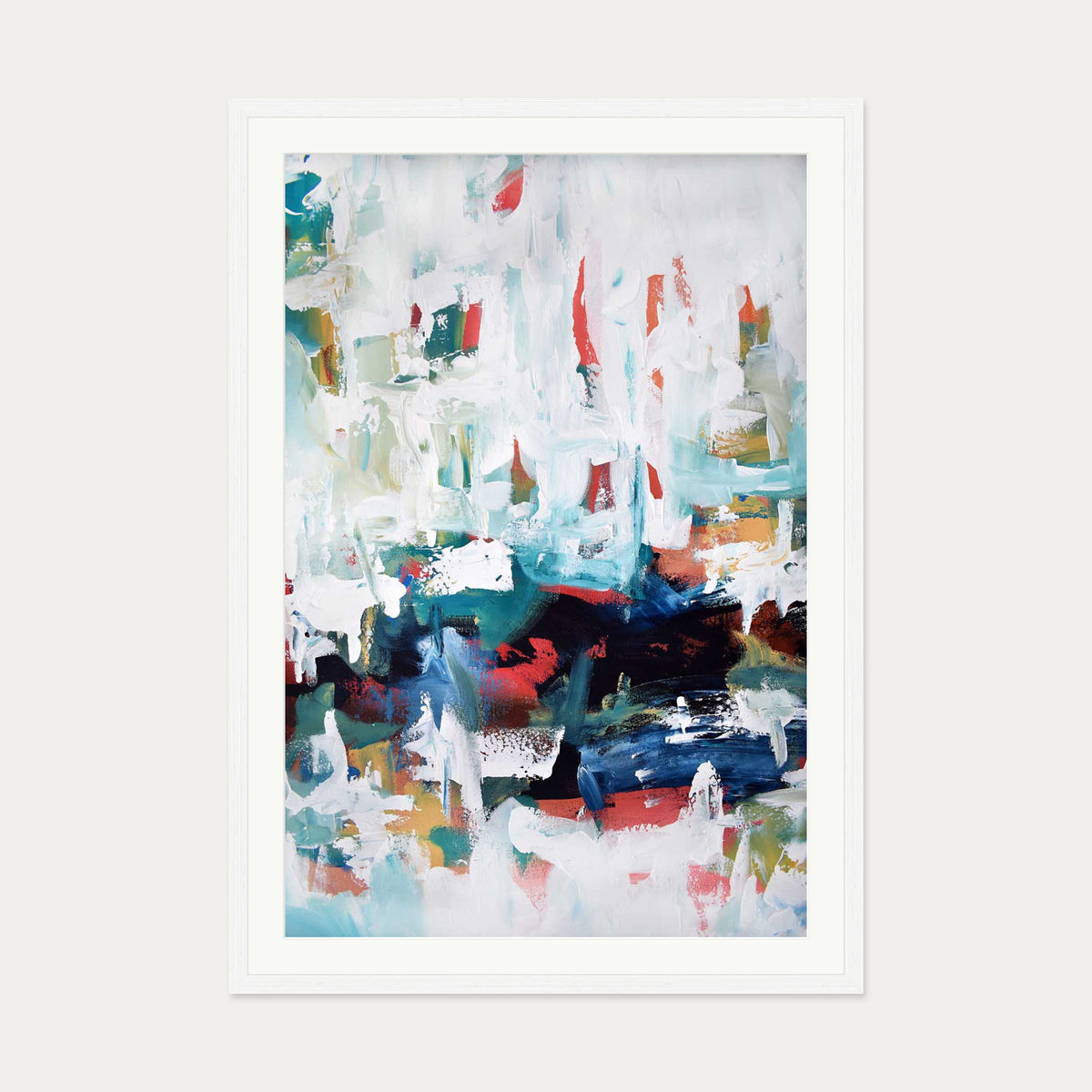 Abstract 198 Art Print — 70 x 100 cm — White Frame