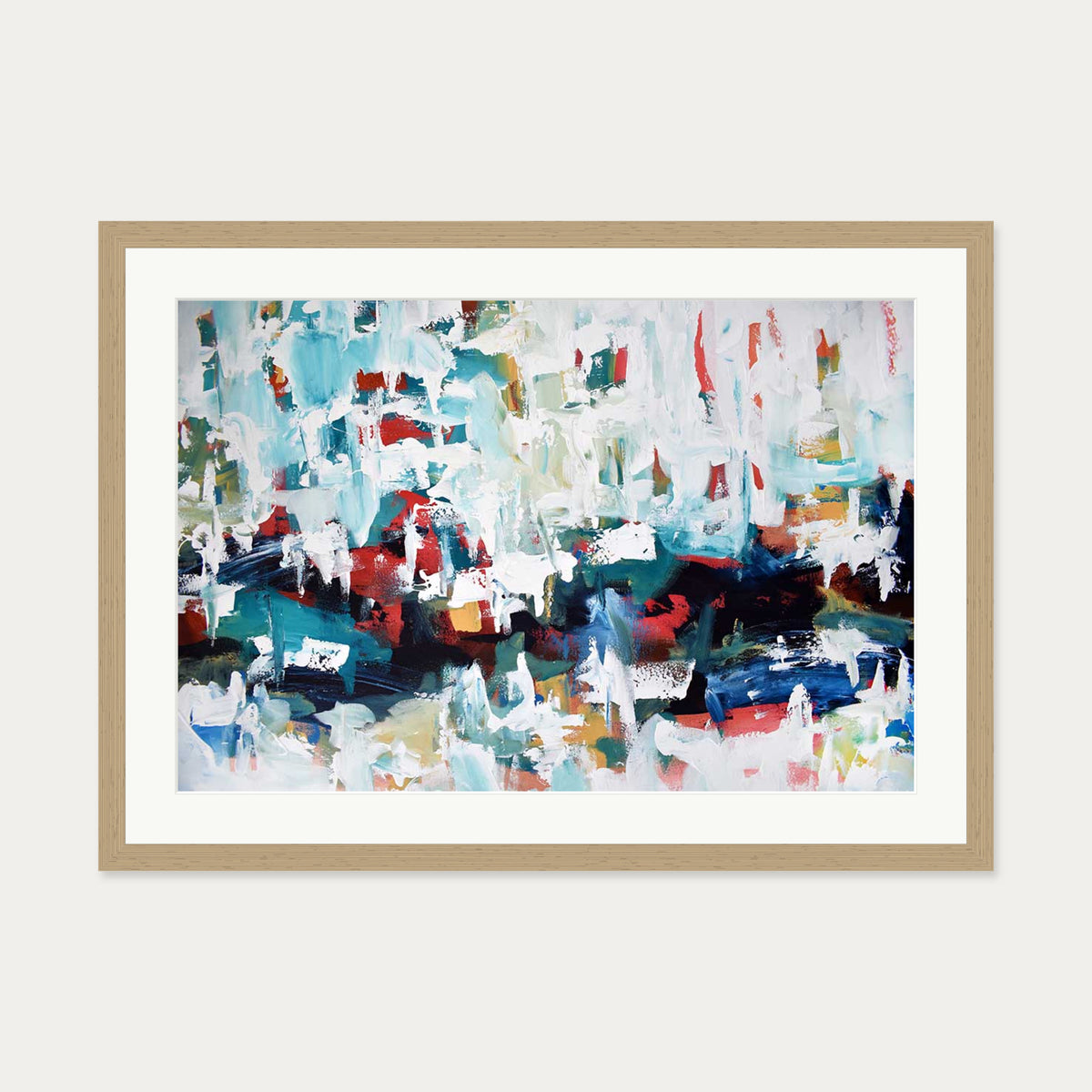 Abstract 199 Art Print — 50 x 70 cm — Oak Frame