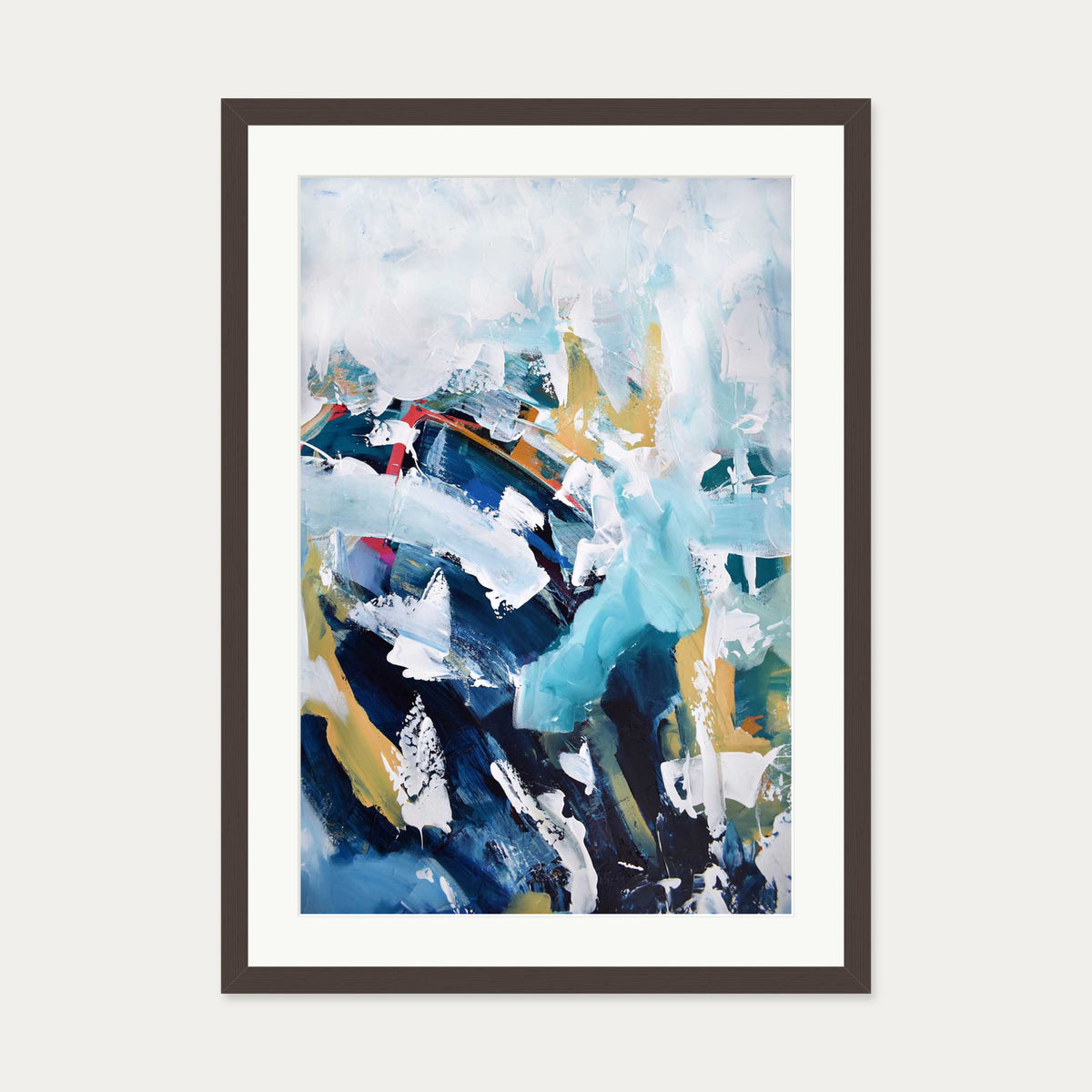 Abstract 201 Art Print — 50 x 70 cm — Brown Frame