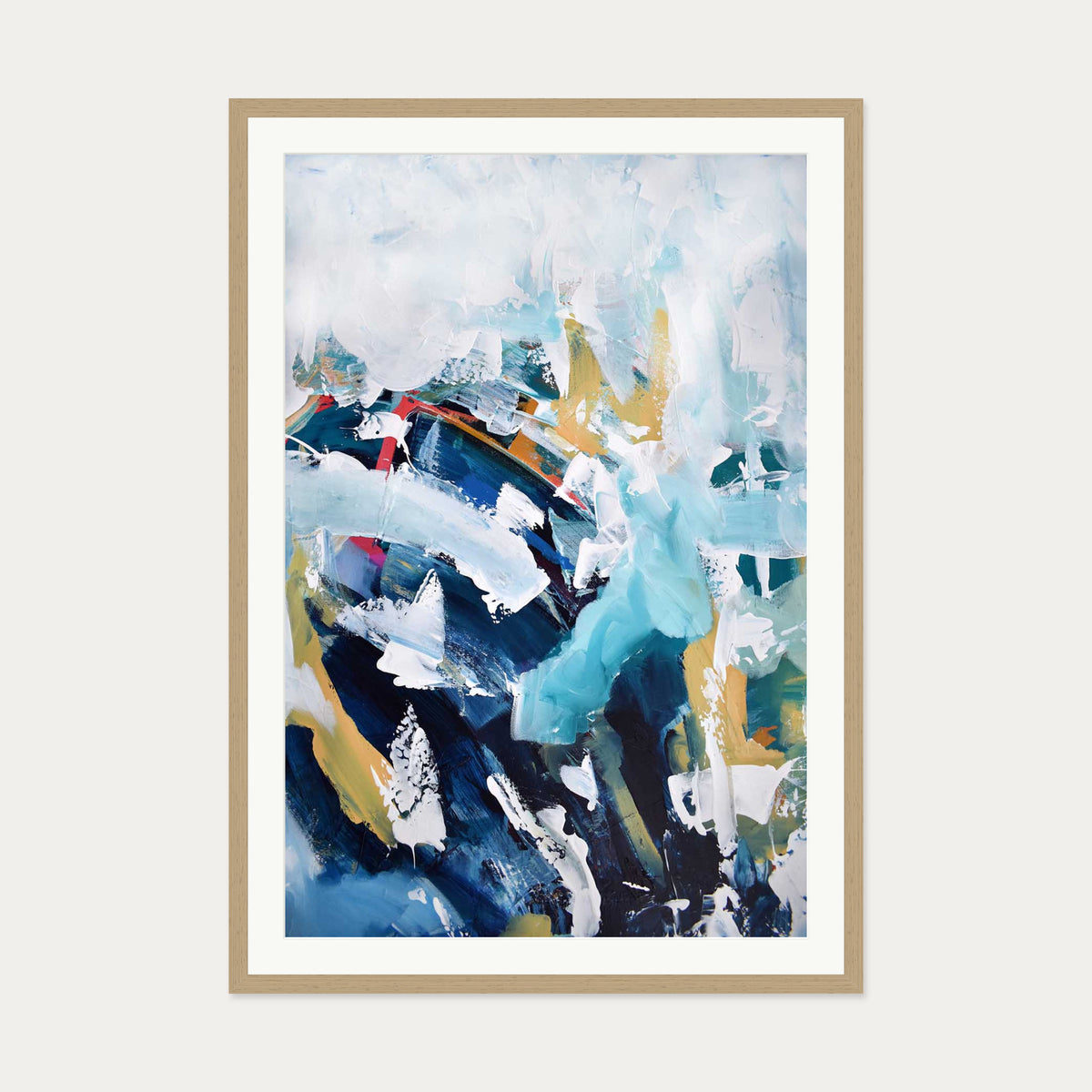 Abstract 201 Art Print — 70 x 100 cm — Oak Frame