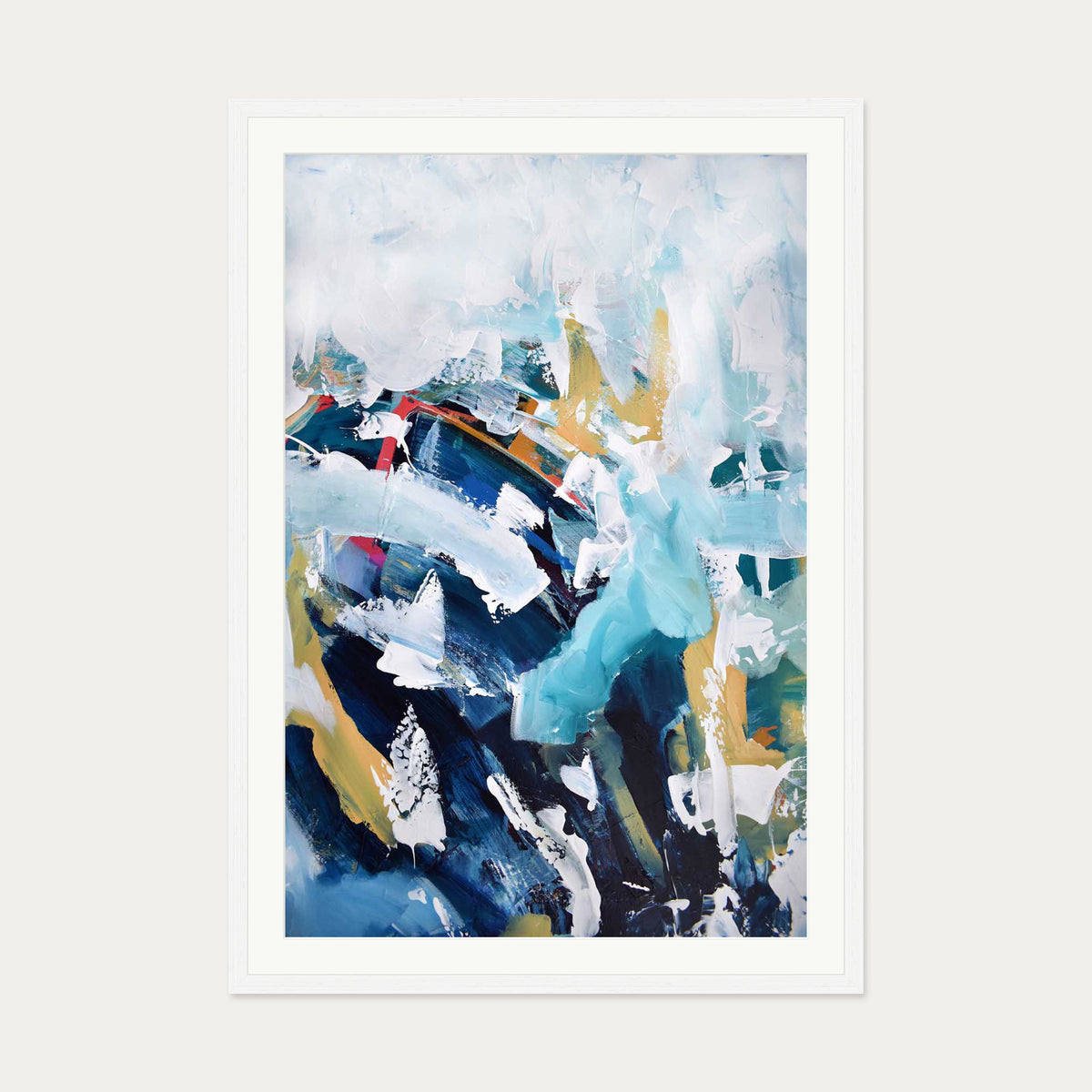 Abstract 201 Art Print — 70 x 100 cm — White Frame