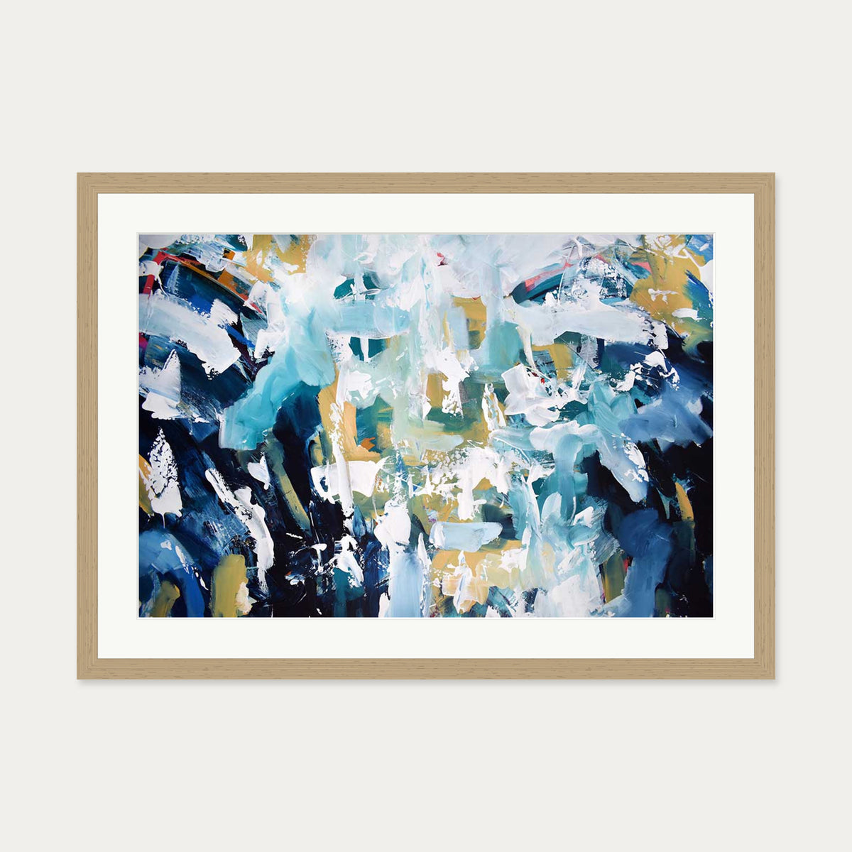Abstract 202 Art Print — 50 x 70 cm — Oak Frame