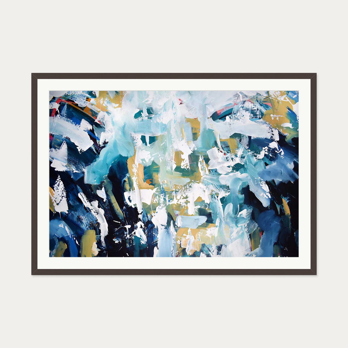 Abstract 202 Art Print — 70 x 100 cm — Brown Frame