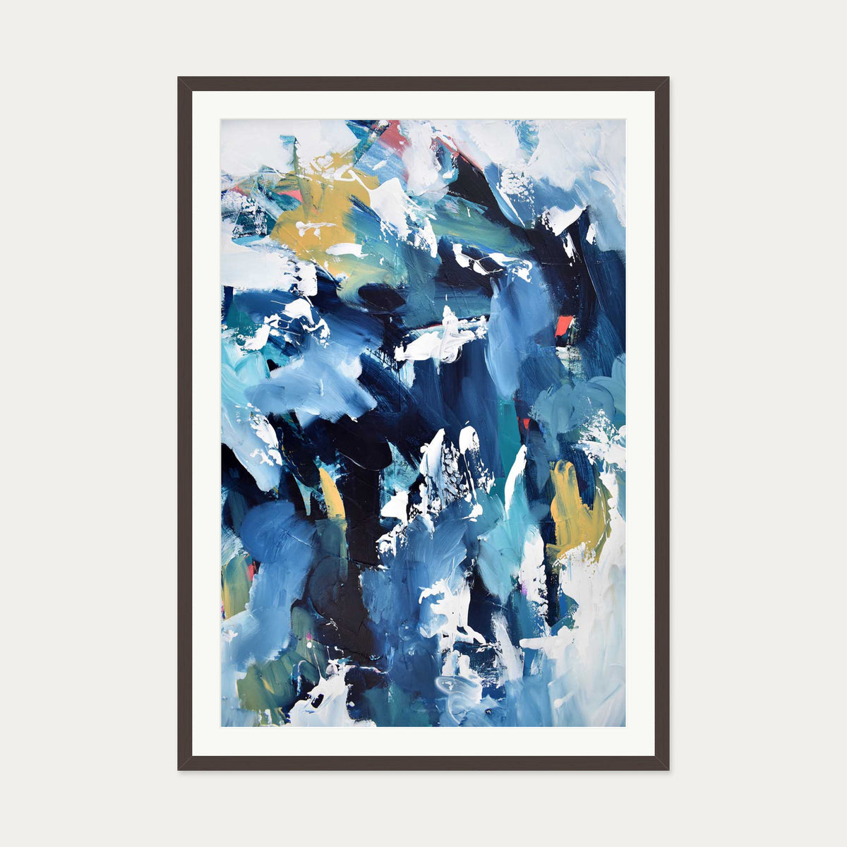 Abstract 203 Art Print — 70 x 100 cm — Brown Frame