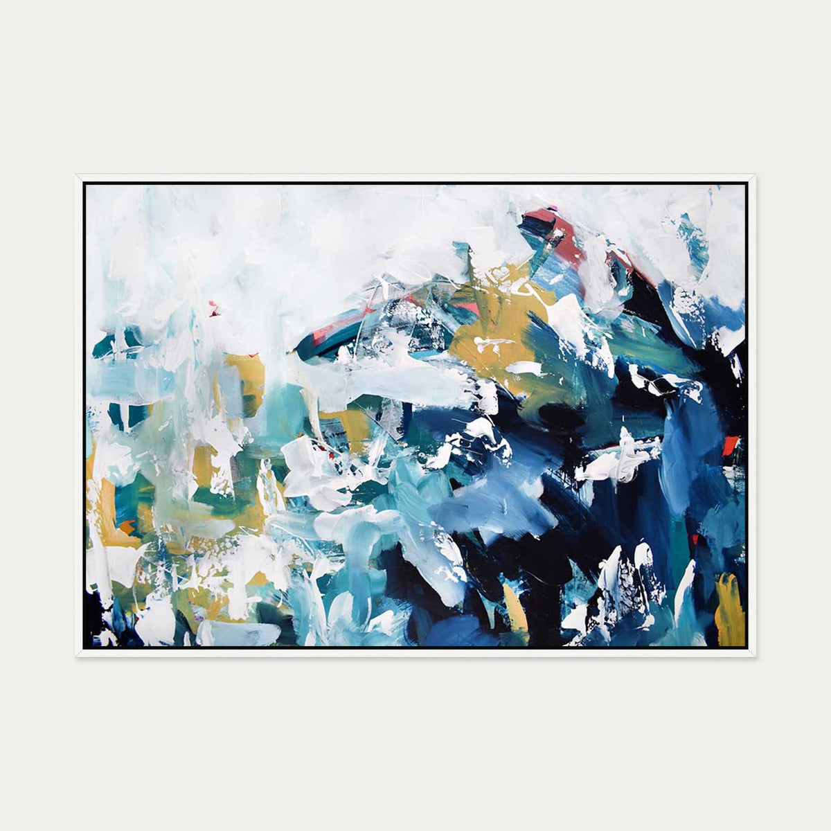 Abstract 204 Canvas Art — 70 x 100 cm — White Frame