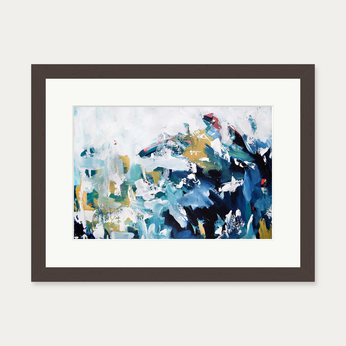Abstract 204 Art Print — 30 x 40 cm — Brown Frame